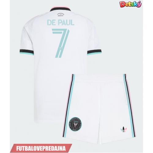 Lacne Dětský Futbalové dres Inter Miami Rodrigo De Paul #7 2026-27 Krátky Rukáv - Tretina (+ trenírky)
